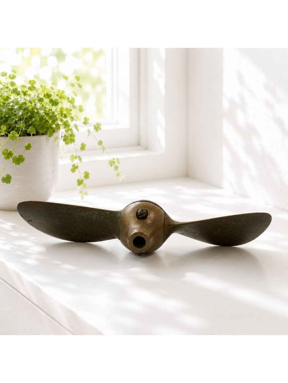 Vintage 11" Brass Folding Sailboat Propeller – Two Blade Marine Propeller – Naut